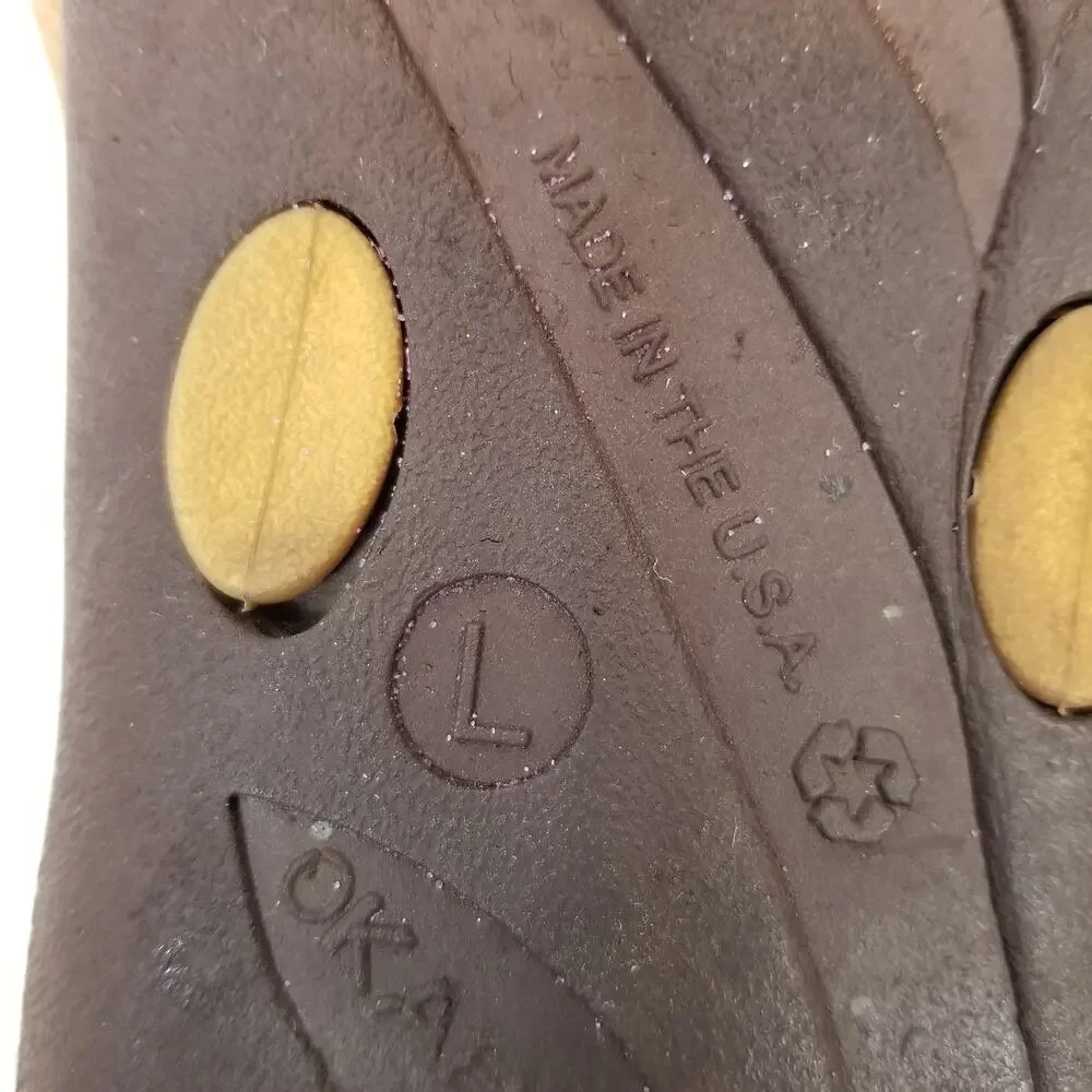 Okabashi Women's Gold Flip Flops Size Large 9.5 - 10.5